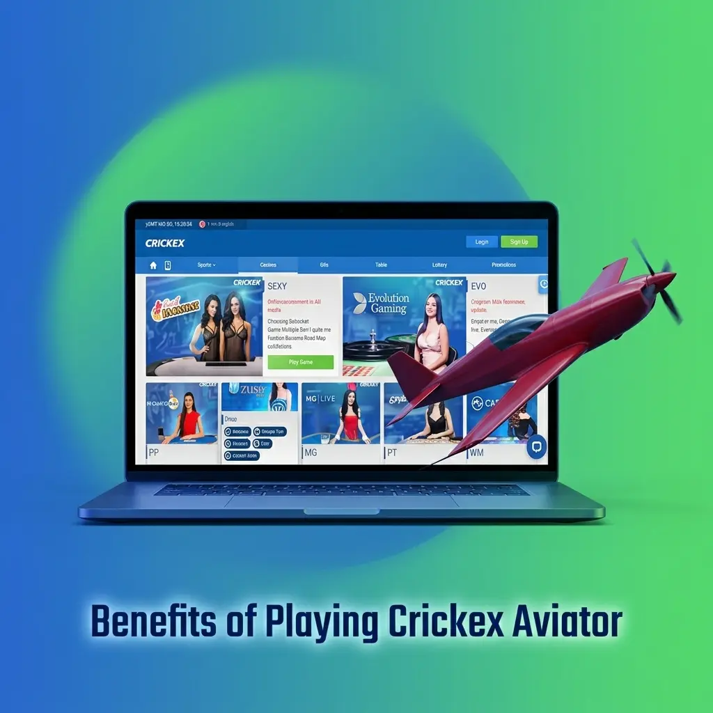 Crickex Aviator benefits including welcome bonus, demo mode, fast payments, mobile app, fair play, and 24/7 support