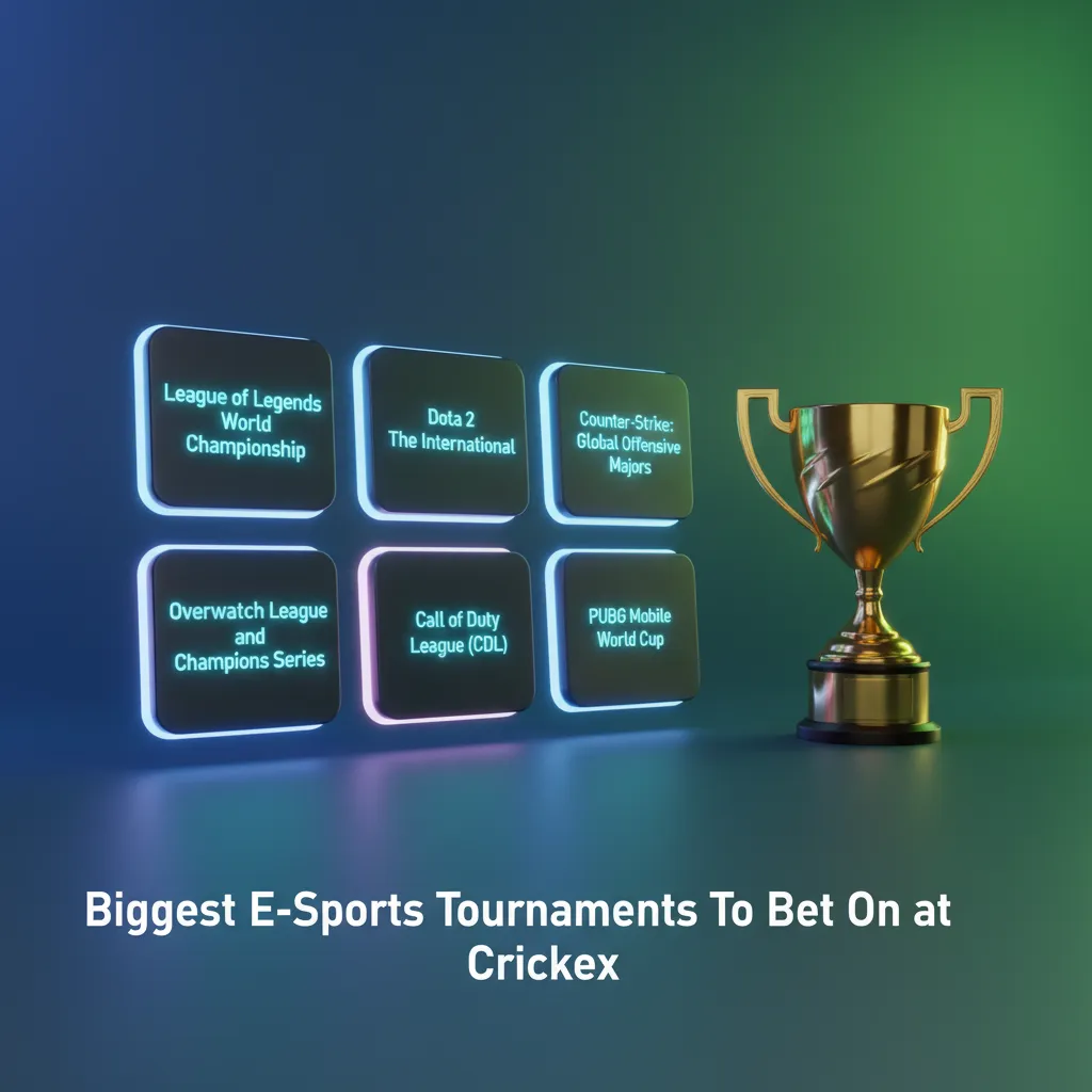 Crickex list of biggest esports tournaments to bet on: Dota 2, CS2, LoL, Valorant, MLBB, PUBG Mobile, Free Fire.