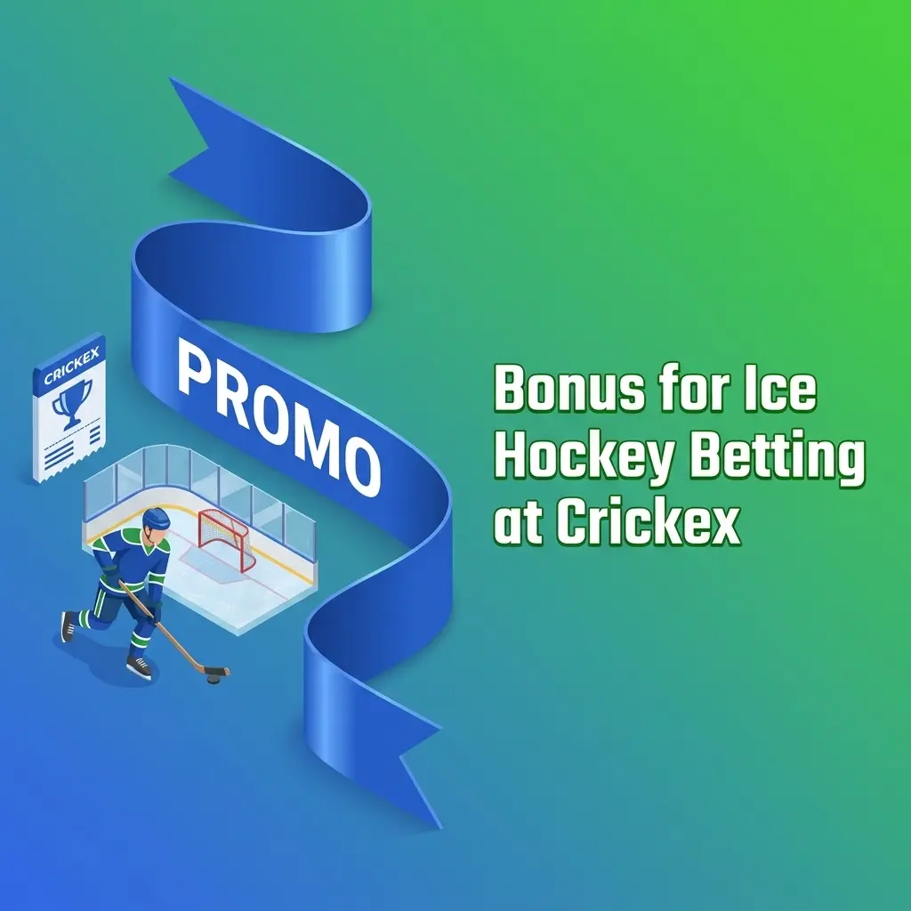 Crickex welcome bonus for ice hockey betting showing deposit reward and wagering requirements for new users