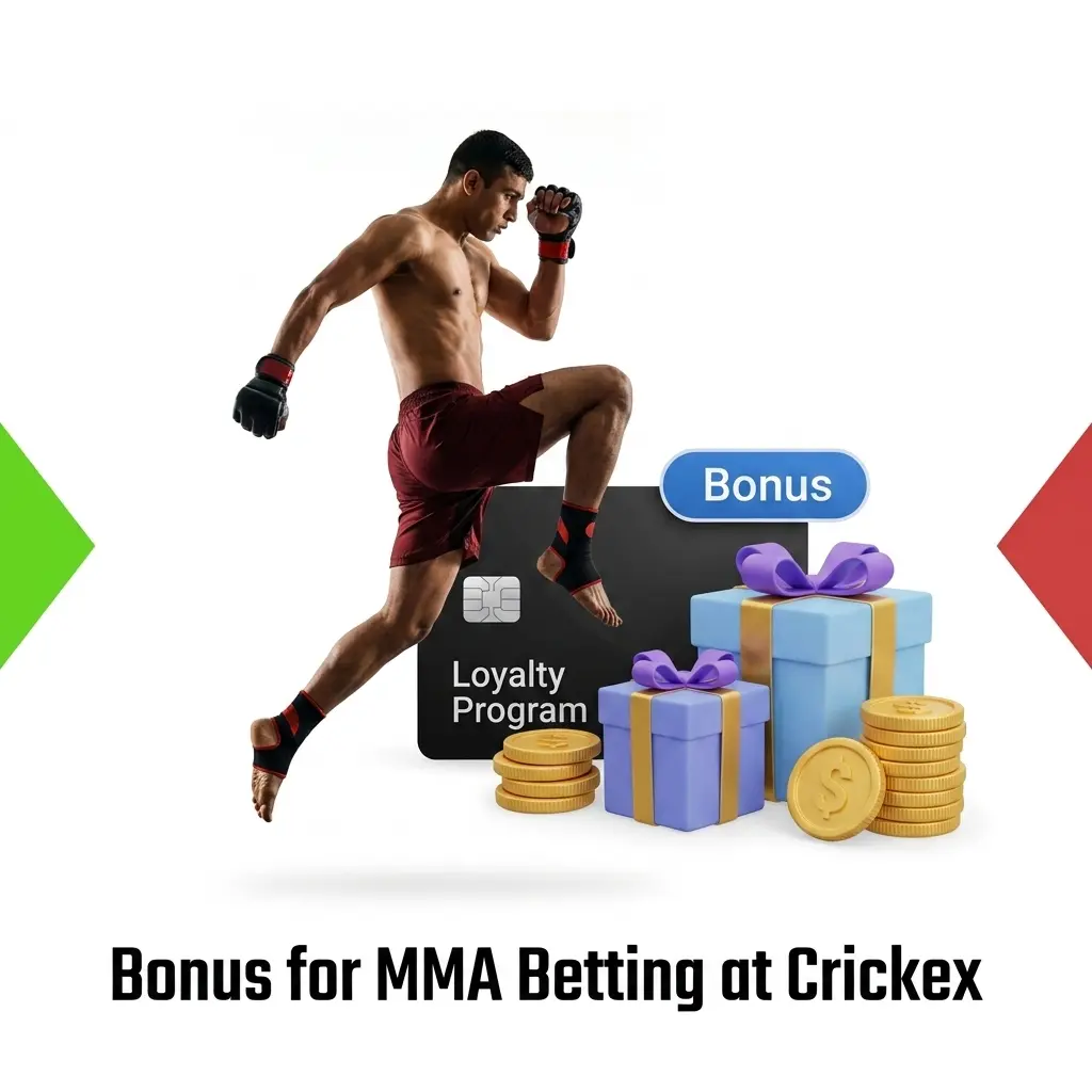 Crickex MMA betting welcome bonus with deposit match offer and wagering requirements for new users