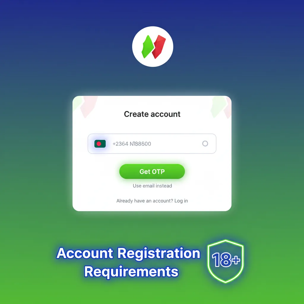 Checklist: Crickex registration, 18+ Bangladesh, real data, one account, own phone/email, accept Terms & KYC.
