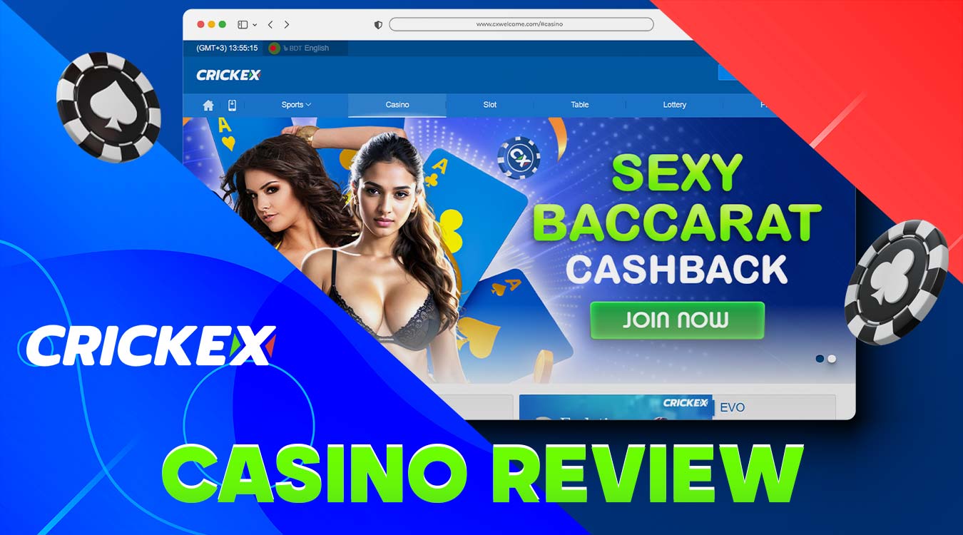 Detailed review of the casino section on the Crickex platform.