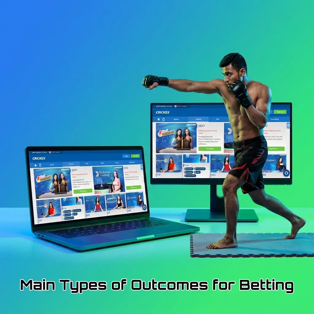 Diagram showing main types of betting outcomes available on Crickex sports markets for Bangladesh players