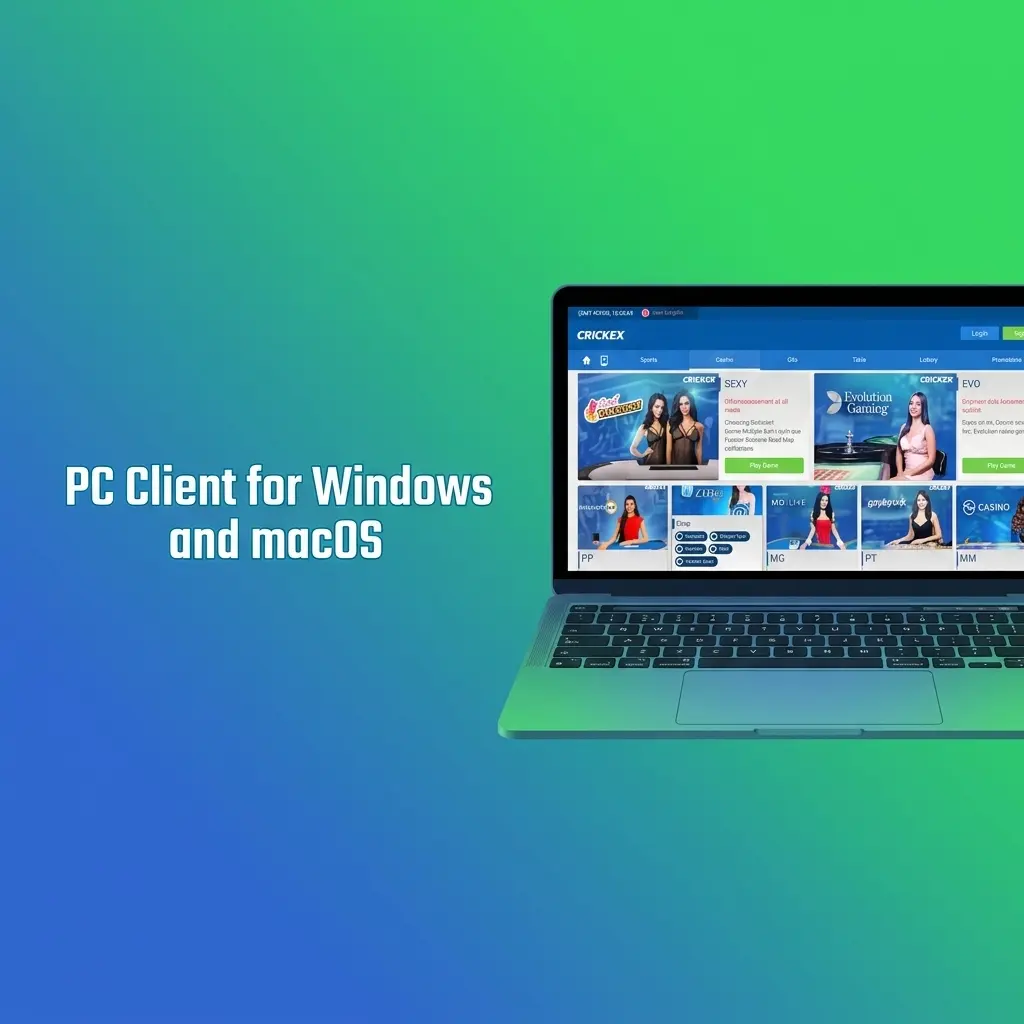 Crickex website accessible on Windows and macOS browsers for sports betting and live casino