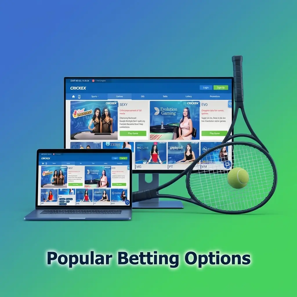 Popular betting options at Crickex sportsbook in Bangladesh including pre-event and live wagering markets