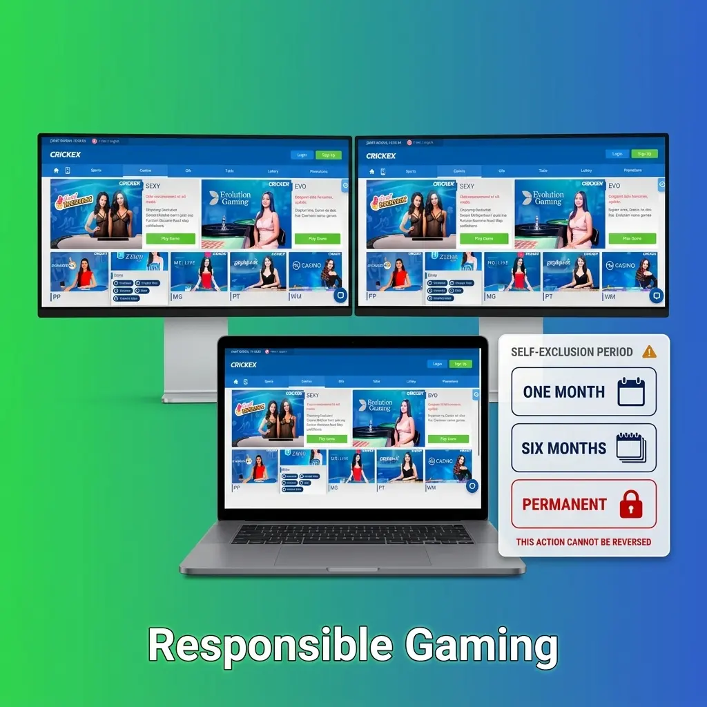 Crickex responsible gaming tools including deposit limits, self-exclusion, and session reminders for safe betting in Bangladesh