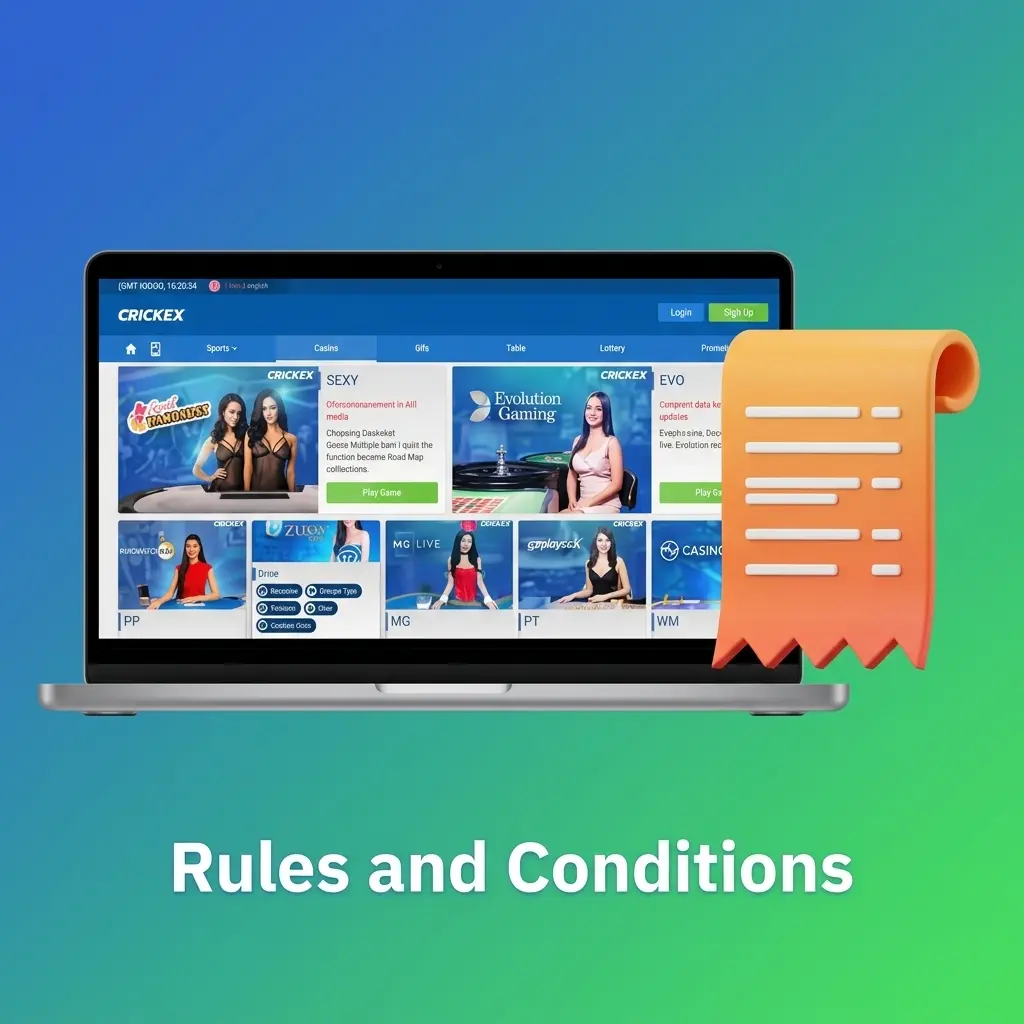 Crickex Bangladesh platform rules: one account per person, 18+ age requirement, bonus terms, accurate details, responsible use
