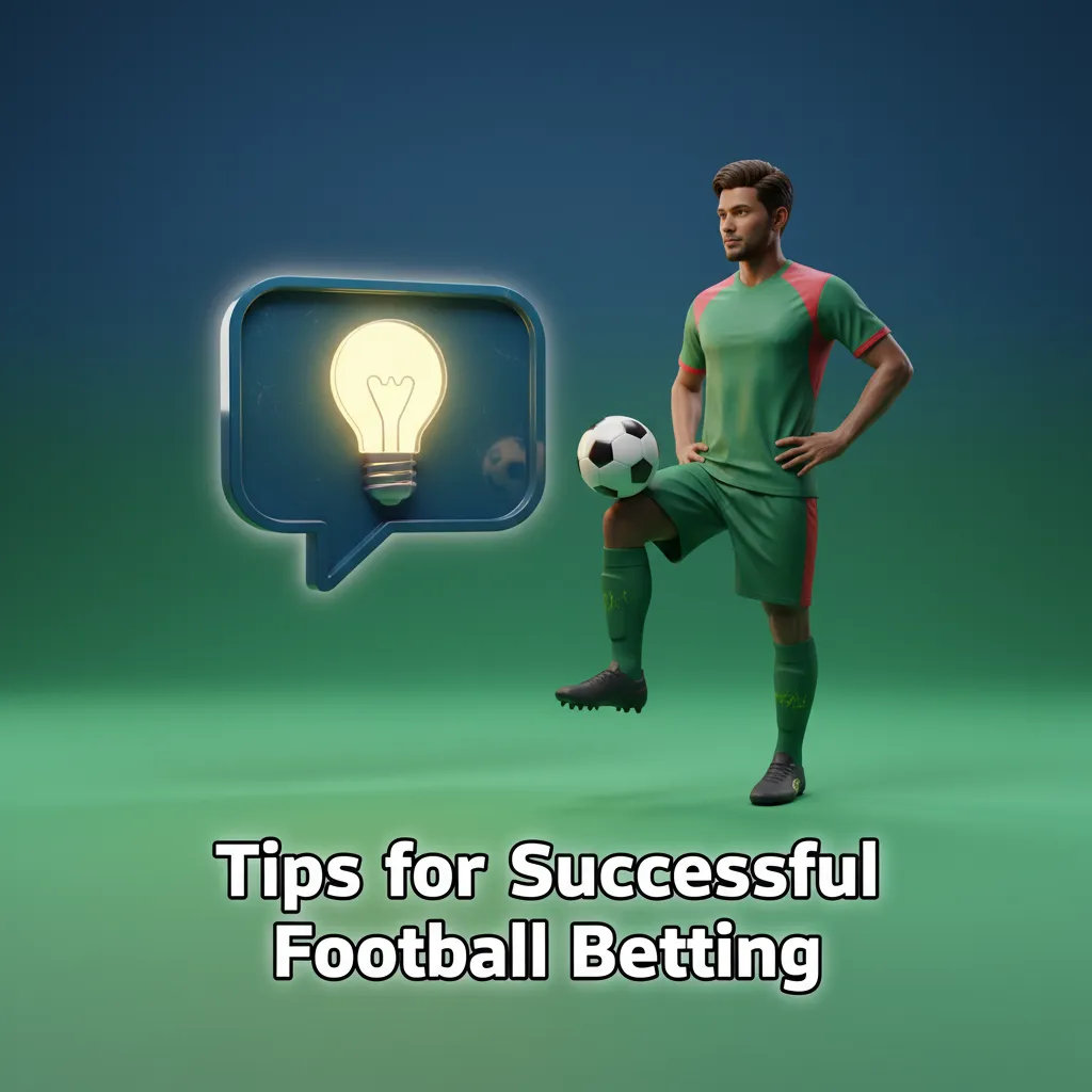 Infographic of football betting tips: assess form, injuries, tactics, schedule, weather; manage bankroll; bet responsibly.
