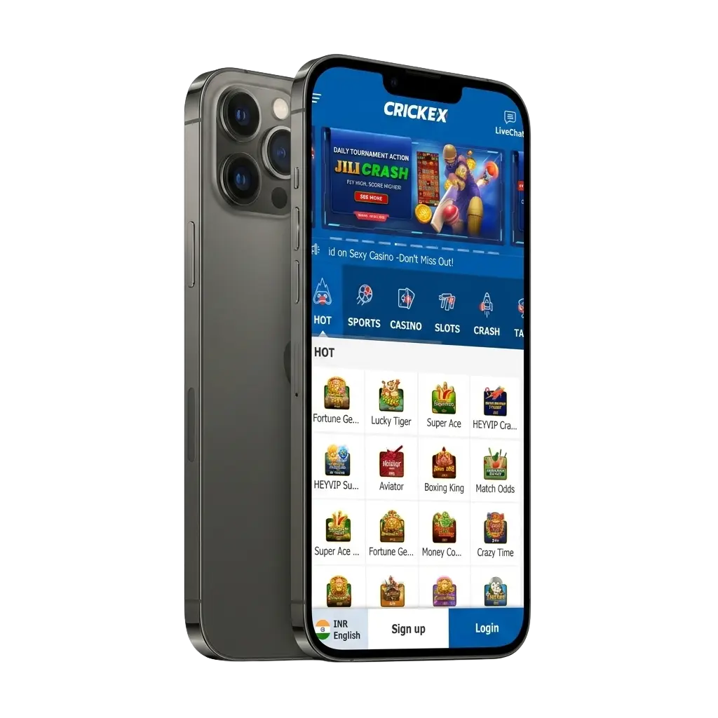 Crickex mobile app download for Android and iOS with welcome bonus up to ₹30,000 for Bangladesh players