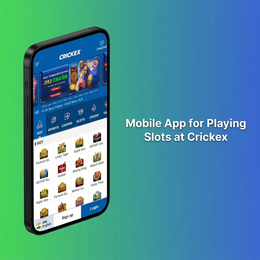 Crickex mobile app slot lobby on Android and iOS with touch-optimized layout for seamless gameplay and betting