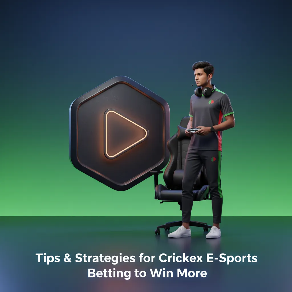 Infographic of Crickex esports betting tips: bankroll units, focus titles, track form/maps, live odds, H2H, records, schedule