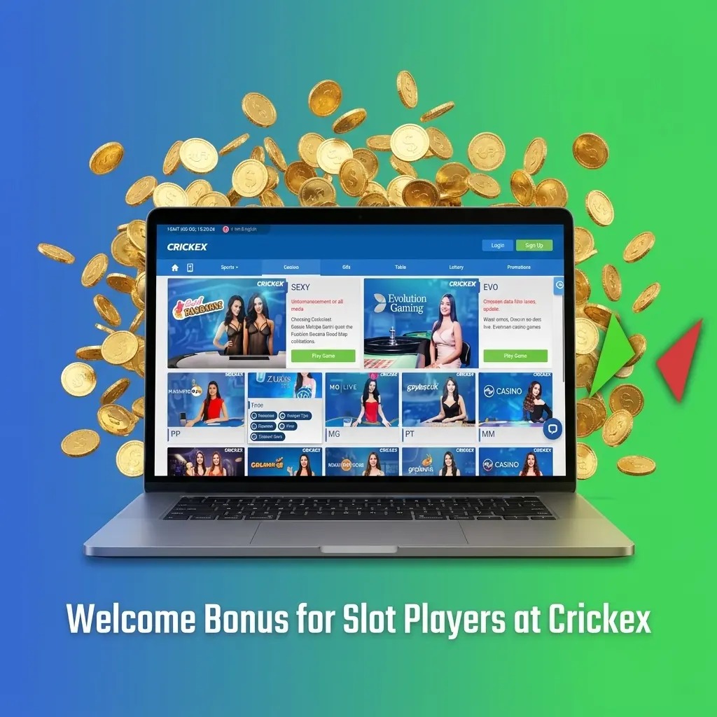 Crickex welcome bonus for slot players offering 100% match up to ₹30,000 INR with ongoing rewards